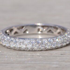 Pave Natural Diamond Band in White Gold